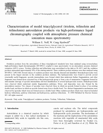 Journal of Chromatography 2 Abstract/Title Page